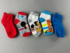 Disney Lot of 5 Pairs of Toddler Unisex Socks Mickey Mouse Pluto Goofy jl