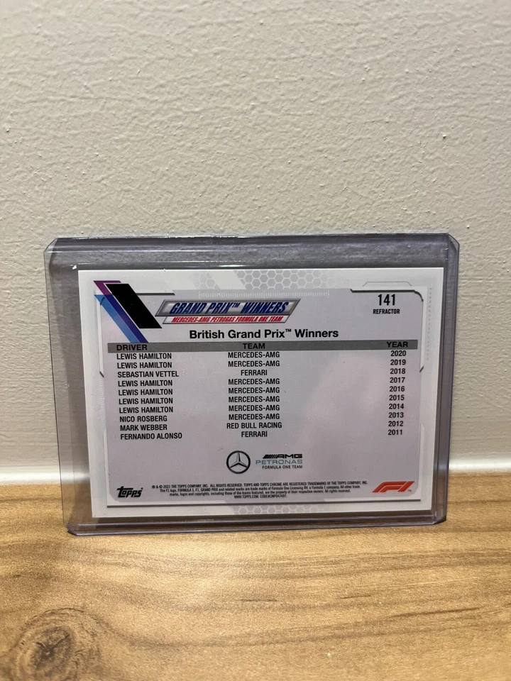 2021 TOPPS CHROME FORMULA 1 Silver Prizm REFRACTOR SP LEWIS HAMILTON #141 F1 - Image 2 of 2