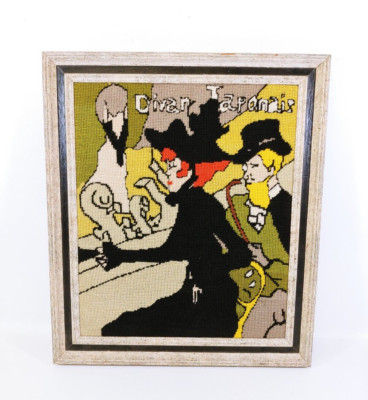 Divan Japonais Needlepoint Finished Framed Henri de Toulouse Lautrec Art Europe