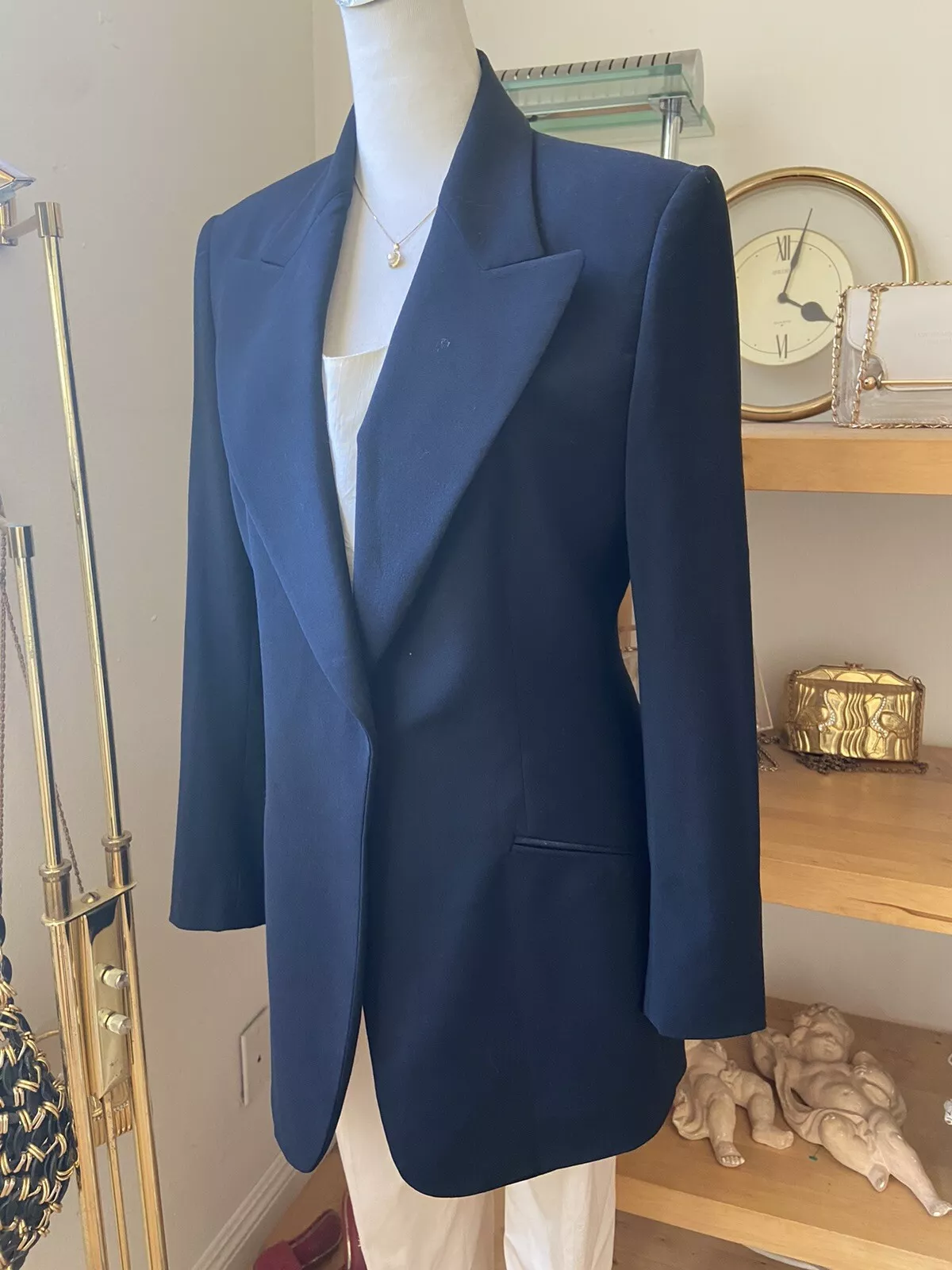 Blazer veste noire à poitrine unique mélange laine Gucci taille 42