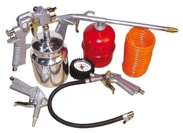 Kit Compressore 5 Pezzi Metallo Attacco Vite - Accessori Aria Compressa