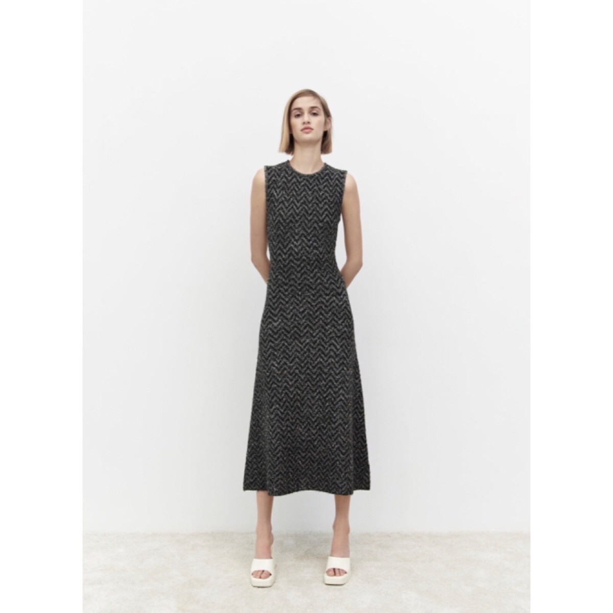 zara knit dress grey knee length dresses for ladies Zara Red Orange Rib Knit V-neck Long Sleeve Collar Mini
