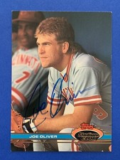 JOE OLIVER (1990 CINCINNATI REDS WS Champ) Signed RC 1991 TSC #68 Autograph Auto