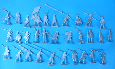 Figurines étain à Peindre - Armée Suédoise 1756 - Infanterie - 31 Pièces - 30mm