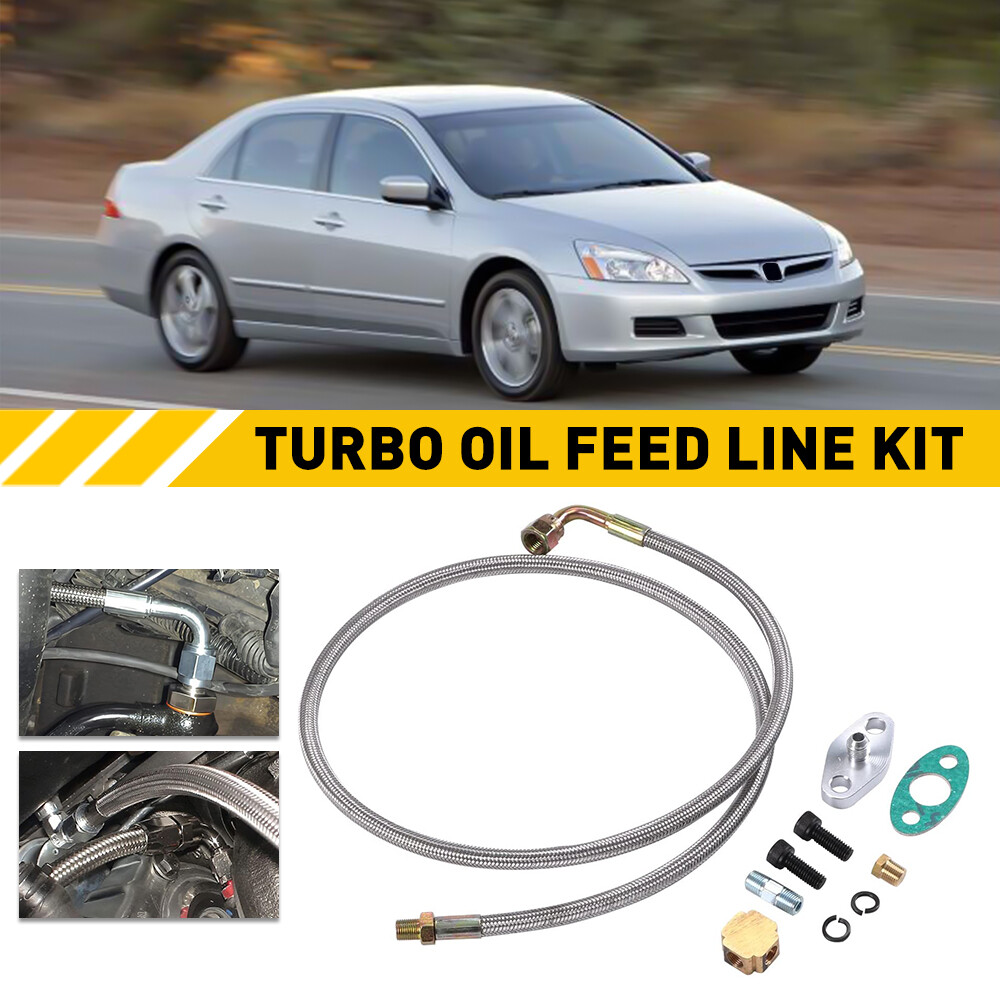Turbo Oil Feed Line Kit Restrictor Flange 4an an4 90 Degree T3 T4E T66