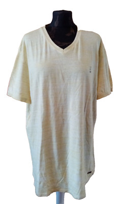 NO EXCESS, T-Shirt, gelb, Gr. 2XL, V-Ausschnitt, 100% Baumwolle