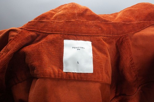 Percival Work Overshirt Heavy Cord Orange Multipocket Button Jacket Men's Size L - Picture 14 of 22