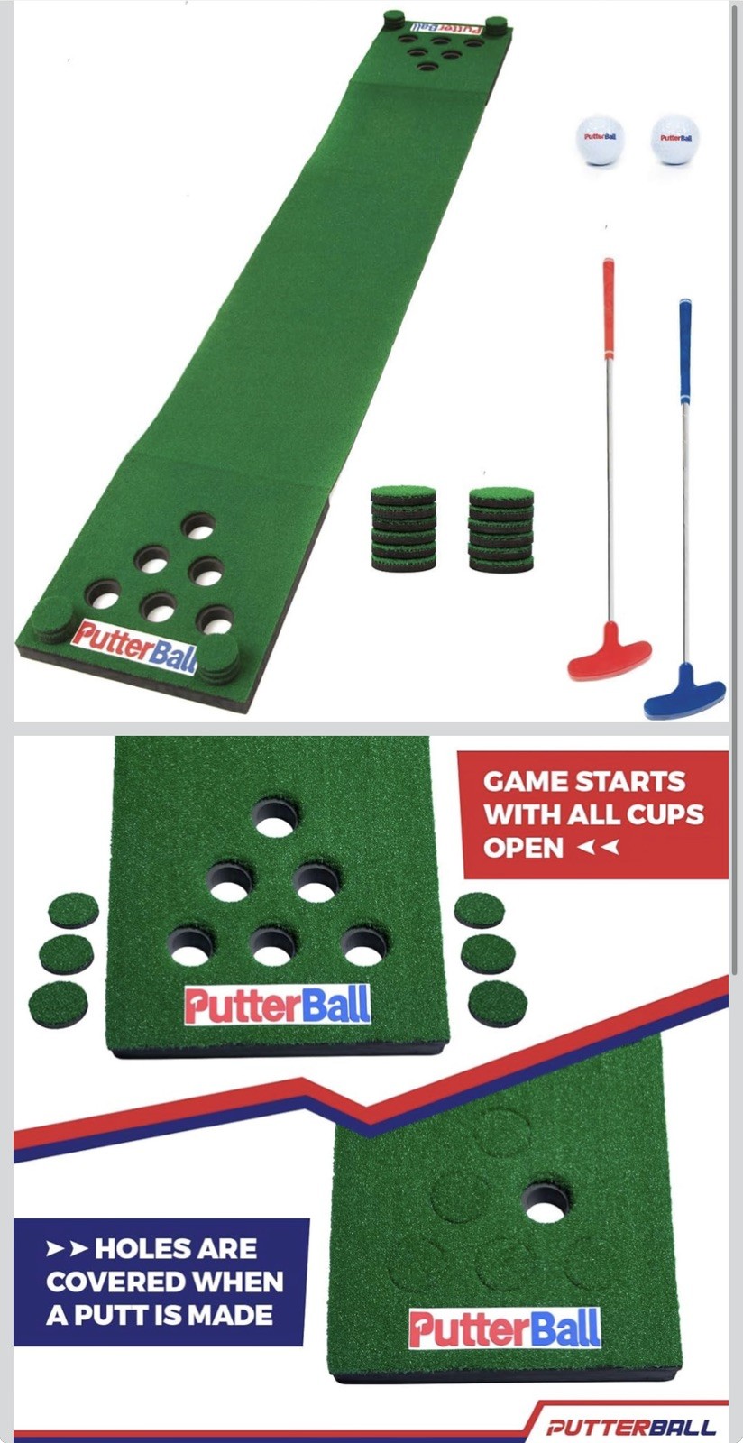 Pong Game Set The Original - Includes 2 Putters, 2 Golf Balls