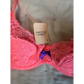 NWT Agent Provocateur Lace Underwire Bra 36D Pink Bow Coquette Feminine Lingerie