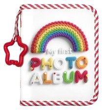 Baby My First Photo Album Soft Book Holds 17 4x6 Picture Safe Mirror