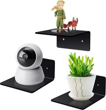 3 Pack Small Floating Shelves for Wall, 4'' Acrylic Mini Wall 4'', Black 