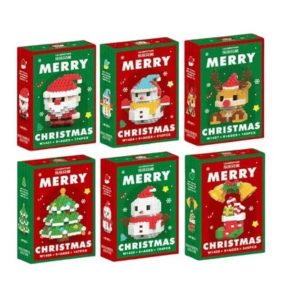 LEGO Christmas Mini Building Bricks Set Santa Claus Deer DIY Festive Gift (6/12 Set)