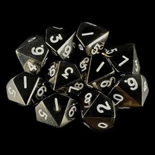 HALF PRICE CLEARANCE TDSO Metal Black Nickel 10 x D10 Dice Set