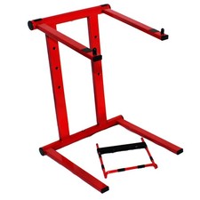 ProX T-LPS600 Foldable and Portable DJ Laptop Stand with Adjustable Shelf, Red