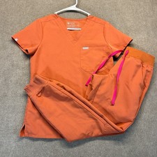 FIGS Scrub Set Women's XXS Petite Terracotta Casma Top  Zamora Joggers 26"