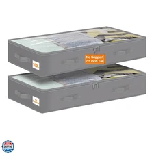 Under Bed Storage Containers with Lid, 2 Pack Large Soft Foldable Storage Bag...
