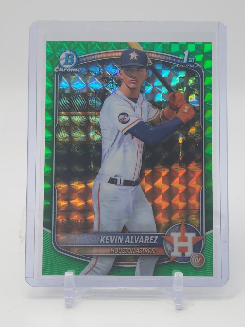 KEVIN ALVAREZ 2025 BOWMAN CHROME 1ST GREEN GEOMETRIC ASTROS /99 Q1702