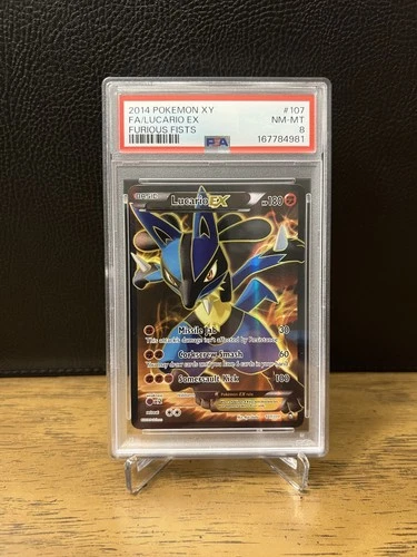 Lucario EX Full Art #107/111 XY - Furious Fists Holo PSA 8 NM-MT