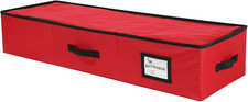 Underbed Christmas Ornament Storage Box Zippered Closure,Stores up to 96 of the