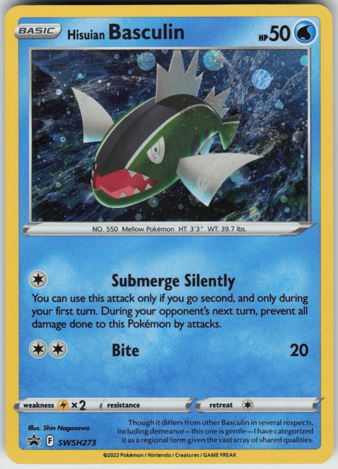 Holo Foil Hisuian Basculin SWSH273 Promo SWSH: Sword & Shield Promo Cards