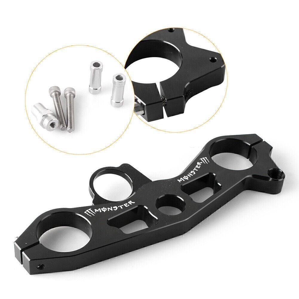 For 2009-2012 Kawasaki Ninja ZX6R Black 1x Front Triple Tree End