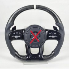 Mercedes Amg 809 Carbon Fiber Steering Wheel White Stripe - Message Seller Mercedes Amg 809 Carbon Fiber Steering Wheel White Stripe - Message Seller