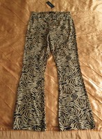 Vero Moda Basic Stretch Tierdruck Flared Hose Braun Weiss Schwarz 34 L, 40 Lang