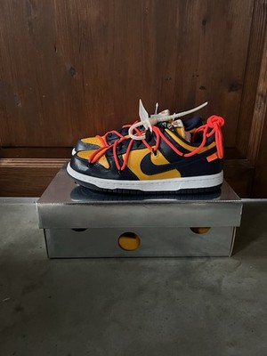 Off-White Nike Dunk Low University Gold Midnight Navy Michigan EUR 36.5