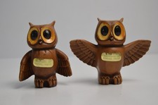 Vintage Owls Salt & Pepper Shakers Dallas Texas Souvenir MCM Japan Bird Wings