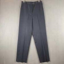 VTG Pendleton Dress Pants Sz 8 Navy Wide Leg High Rise Elastic Waist Flat Front