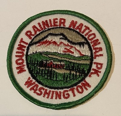 Vintage Mt. Mount Rainier National Park Washington Green White Embroidered Patch