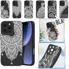 Lace Patterned Tough TPU Cover Case For iPhone 17 15 16 Samsung S25 Plus S24 S26