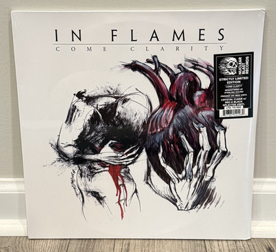 In Flames   Come Clarity 2LP CRYSTAL CLEAR W/ RED & BLACK SPLATTER Vinyl Record