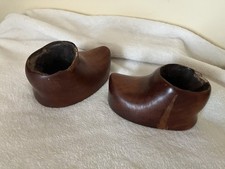 VTG - Wood Carved Holland Clogs ~5 1/8” x 3 3/8” Shoes Planter Candle Holder