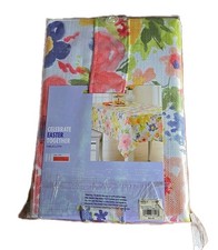 Easter Themed Oblong Holiday Tablecloth 60" X 120" Floral Colorful NEW