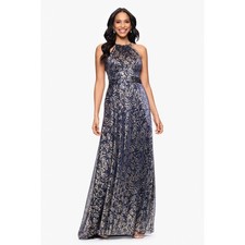  279 Betsy  Adam Formal Evening Gown Size 10P Metallic Wedding Party Dress