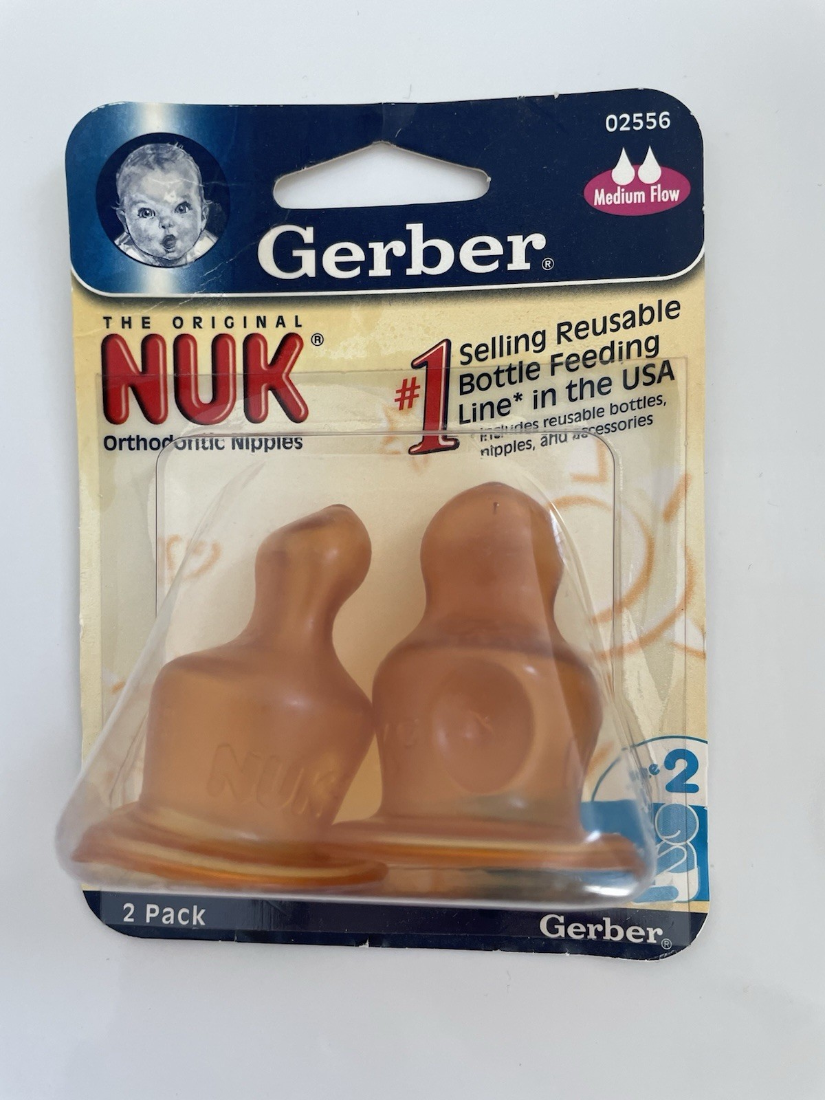 Vintage Gerber Nuk 2 Pack Silicone 2 Bottle Nipples Orthodon