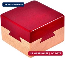 Impossible Dovetail Box Mini 3D Brain Teaser Wooden Magic Drawers Gift Jewelery