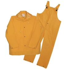 Extra Large Yellow 3 Piece Lined PVC Rain Suit