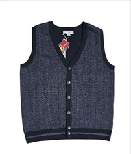 NWT Turnbury Size 36/S Mens 100% Wool Black Vest /ZZ