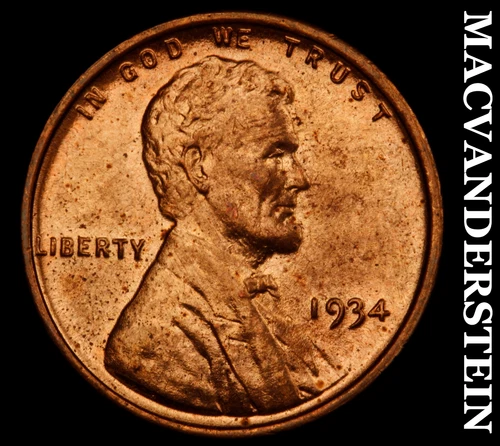 1934 Lincoln Wheat Cent- Choice Gem Brilliant Uncirculated Luster #i9519