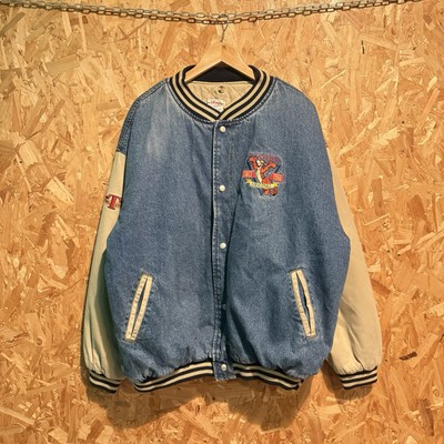 Vintage Disney Store Tigger Denim Varsity Jacket XL Worlds Finest