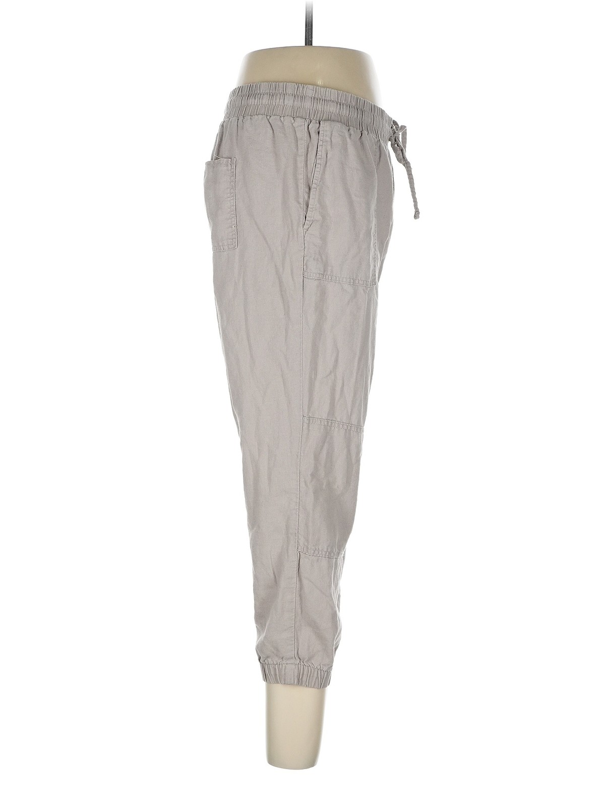 CALVIN KLEIN JEANS Women Gray Linen Pants 12 thumbnail 3