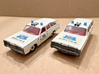 2 Vintage Lesney Matchbox King Size K-23 Mercury Police Car Station Wagons