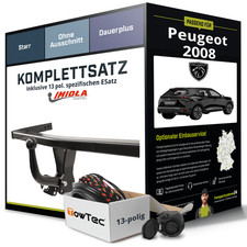 Für PEUGEOT 2008 I Typ CU Anhängerkupplung starr +eSatz 13pol 13- NEU