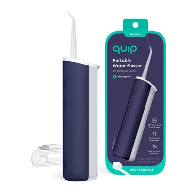 quip Rechargeable Cordless Plastic Water Flosser with 2 Modes + 360º Tip