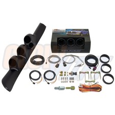 Glowshift Boostegtfuel Pressure Gauges Black Triple Pod 98-02 Cummins Diesel