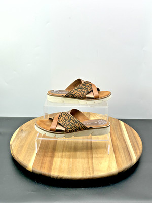 Marco Tozzi Damen-Sandalen UK-Größe 4 Kunstleder & Wildleder niedriger Absatz Slipper Schuhe