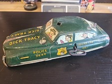 Vintage 1950s Marx Dick Tracy Squad Car No. 1 Tin Litho Wind-Up Toy Car Works