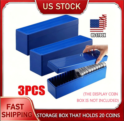 3 Plastic Coin Storage Box Case Coin Holder Tray for PCGS NGC PCCB PMGab 20 Slab